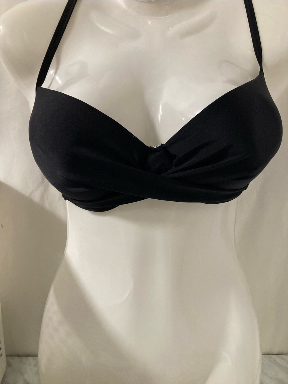 Black Twist Front Push-Up Bikini Top L/XL
